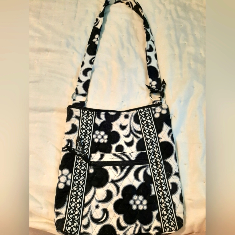 Vera Bradley black and white Crossbody bag, Large